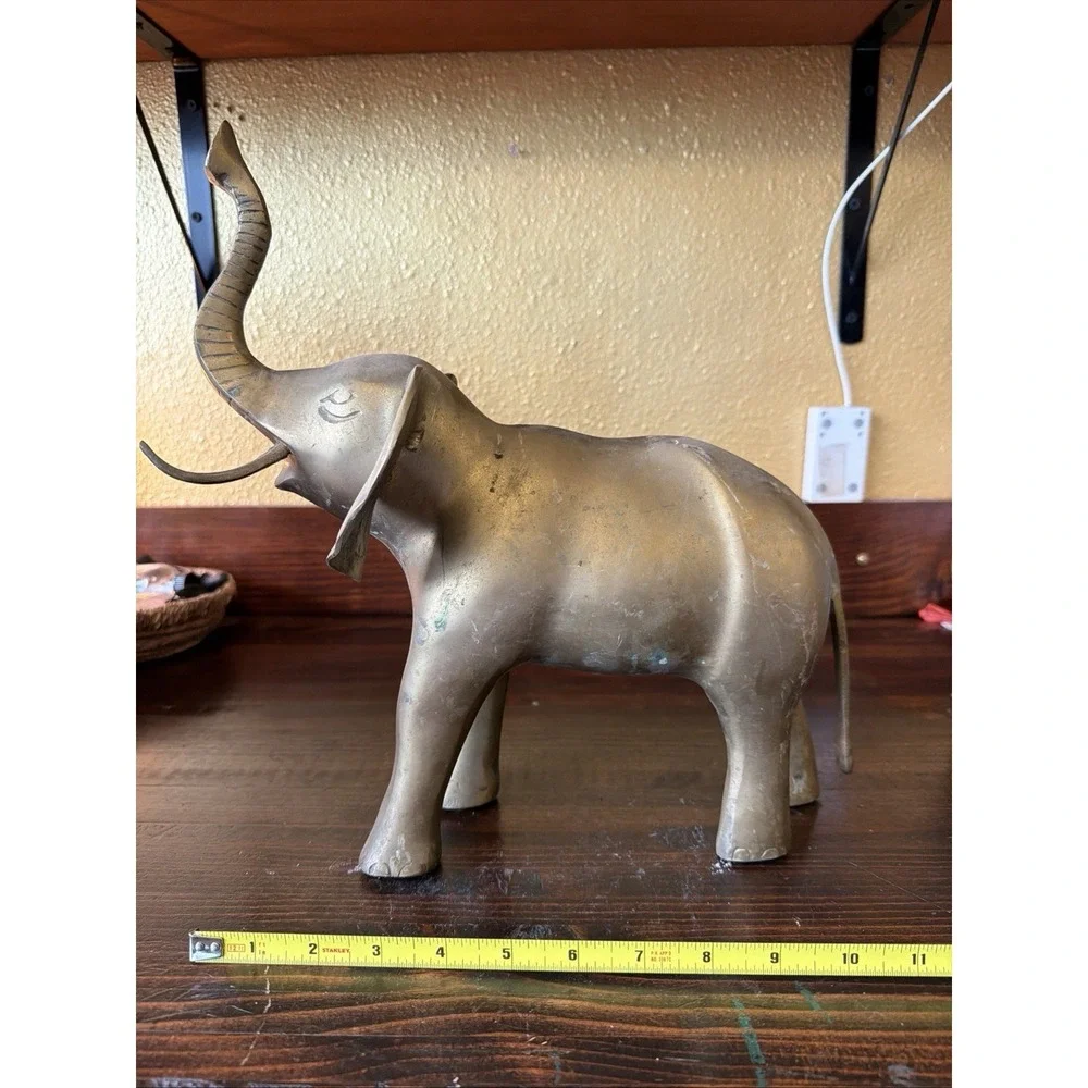 ⭐ Vintage Brass Lucky Elephant Great Patina  ⭐